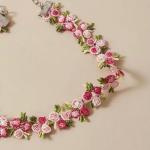 Pink Flower Choker Necklace